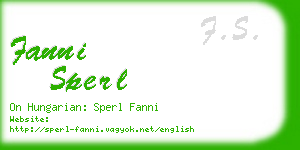 fanni sperl business card
